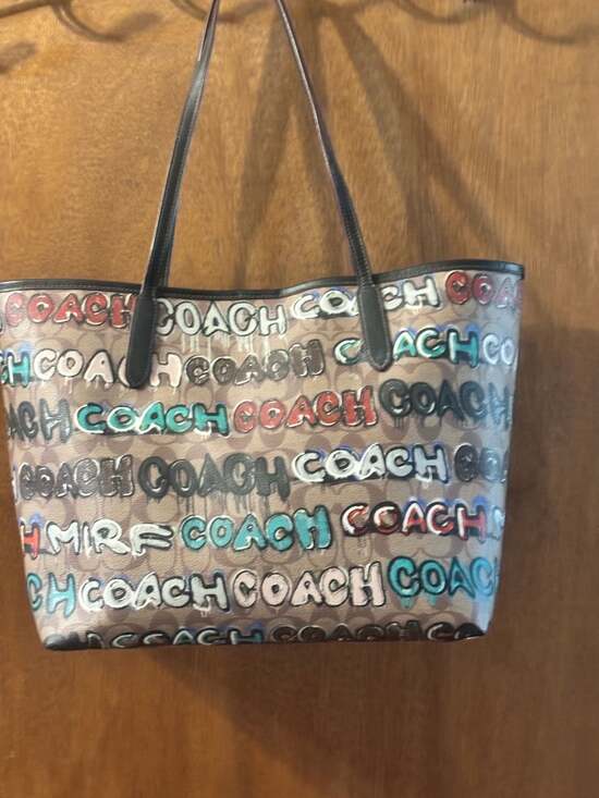 Coach Handbags - NWT Coach Graphic Coach X Mint/Tote bag In Signature Leather Khaki ...,
